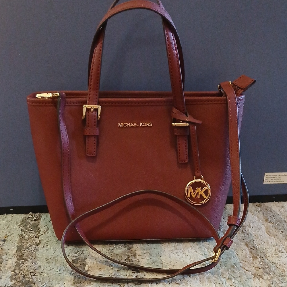 Michael Kors Wine Leather Tote